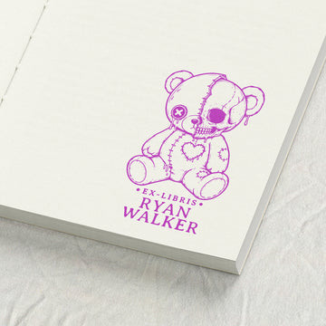 Creepy Cute Teddy Bear Library Stamp