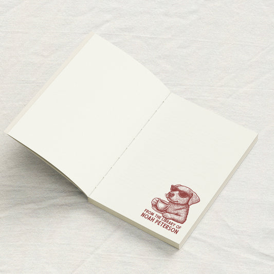 Dog with Coffee Library Stamp