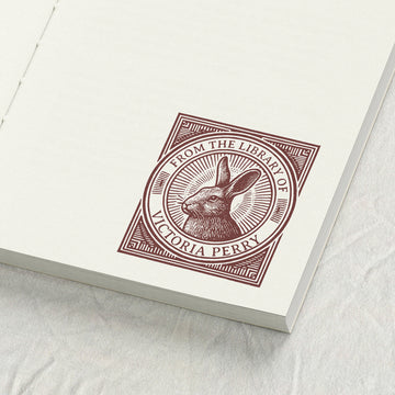 Art Deco Rabbit Portrait Library Stamp