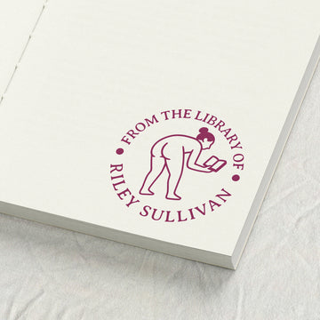 Woman Reading Body Line Art Library Stamp