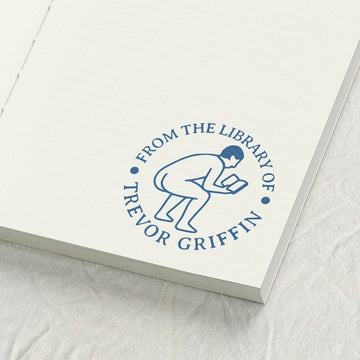 Squatting Male Figure Library Stamp