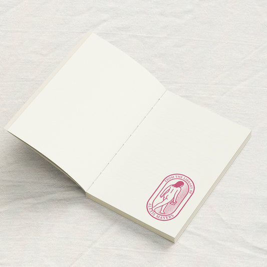 Naturalist female figure walking into a void Library stamp