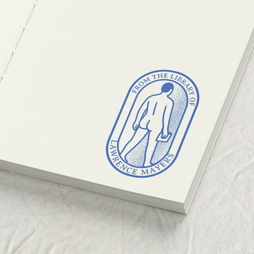 Naturalist Male Figure Walking Into A Void Library stamp