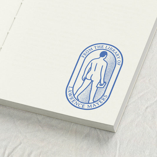Naturalist Male Figure Walking Into A Void Library stamp