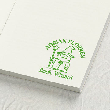 Frog Wizard Library Stamp