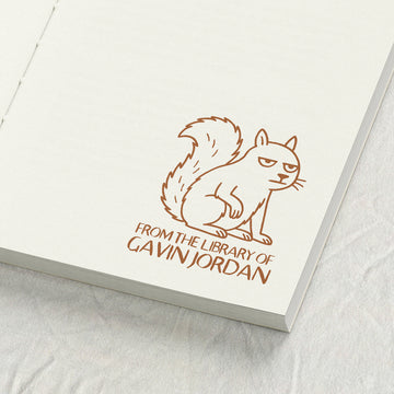 Grumpy Squirrel Library Stamp
