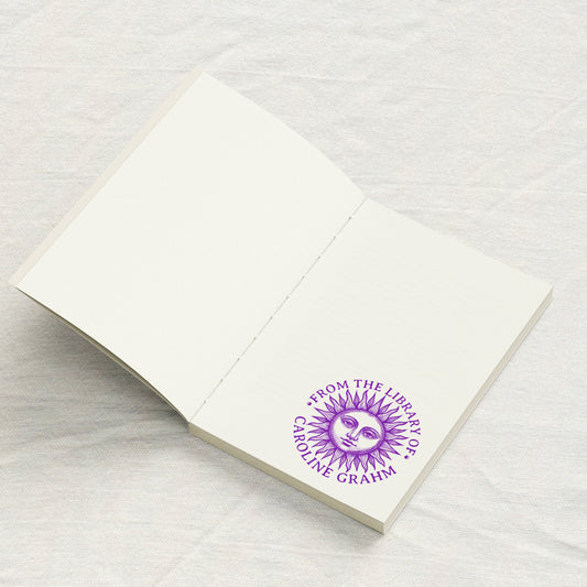 Vintage Engraved Sun Library Stamp