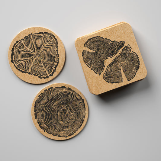 Set of Tree Ring Wood Slice Stamps