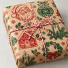 Vintage Christmas Wrapping Set of 5 Stamps
