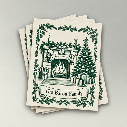Vintage Christmas Custom Greeting Card