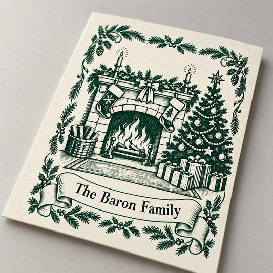 Vintage Christmas Custom Greeting Card