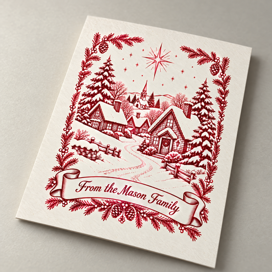 Vintage Christmas Custom Greeting Card